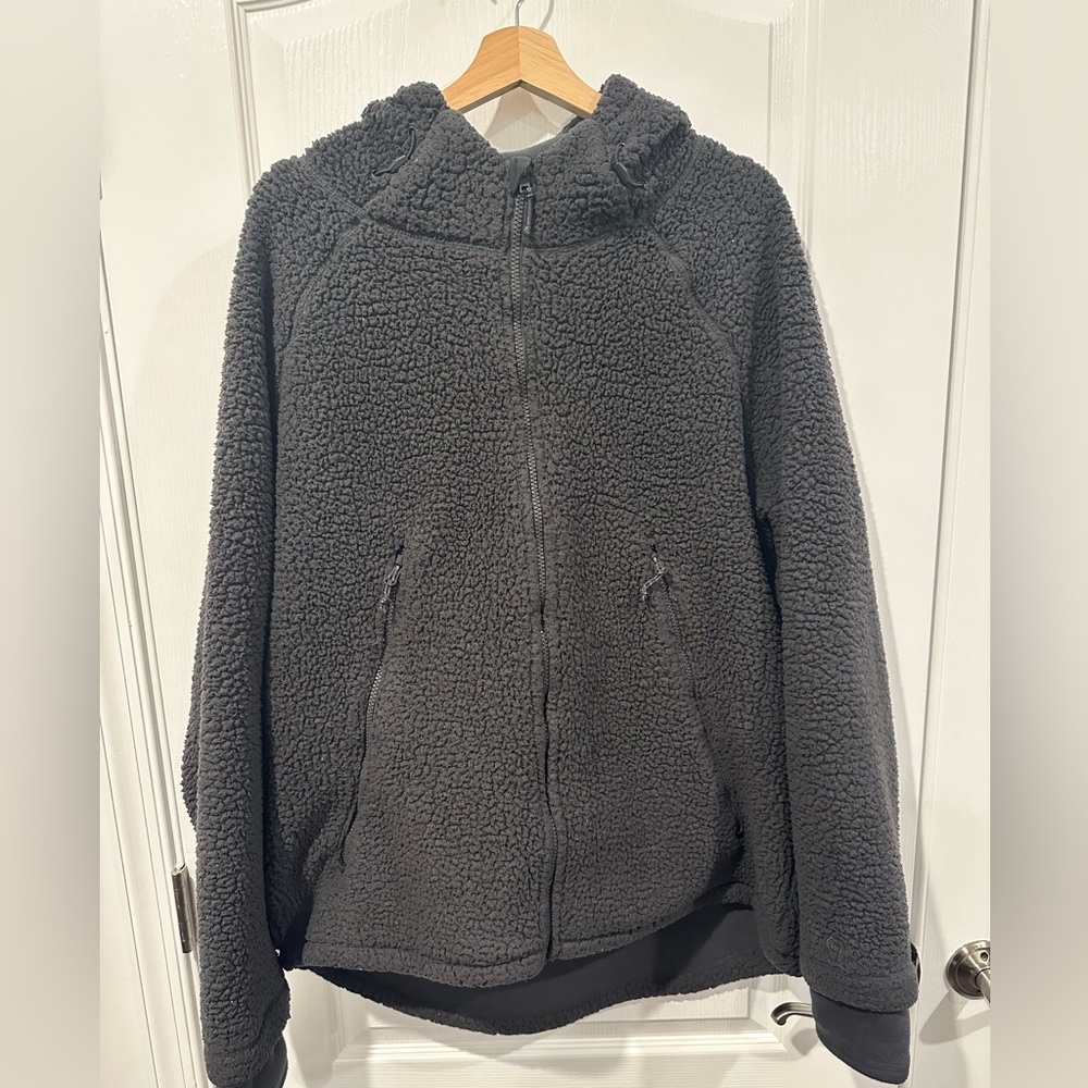 C9 Champion Men's Sherpa Lined Fleece Hooded Jacket - Charcoal Grey, Large